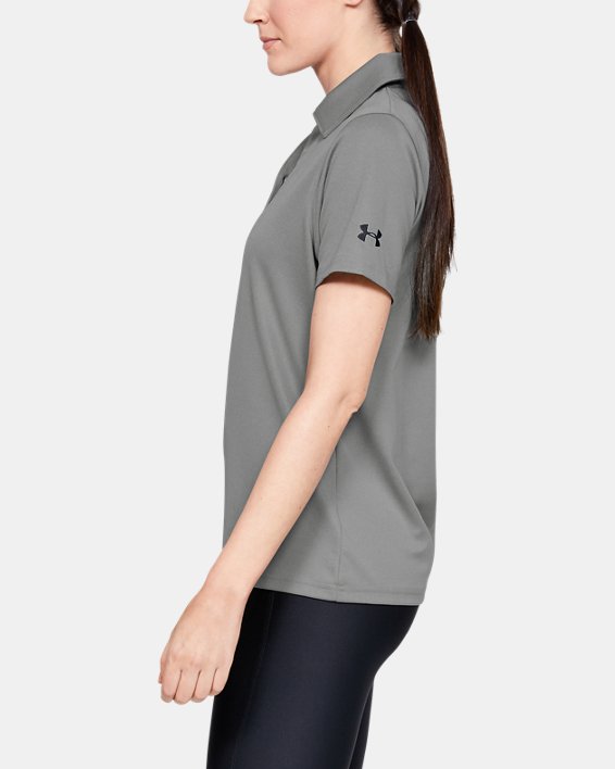 女士UA Performance Polo衫 in Gray image number 2